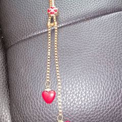 Nice red love heart long necklace