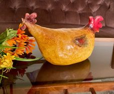 Vintage Hen Chicken Rooster Figurine Farmhouse Kitchen Cottage Decor