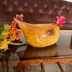 Vintage Hen Chicken Rooster Figurine Farmhouse Kitchen Cottage Decor