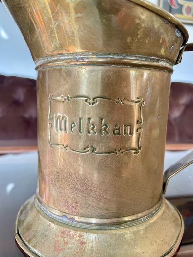 Antique Dutch Melkkan Brass Milk Can Vintage Decoration Authentic Brass Milk Can
