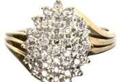 Beautiful 9k gold Diamond cluster ring