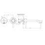 Brushed Brass Wall Mounted Bath Mixer Tap Image 3