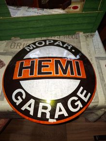 Large Metal Modern American Art Decor Mopar Hemi Garage Dome Metal Sign Postage Available
