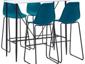 5 Piece Bar Set Plastic Turqoise