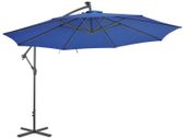 Cantilever Umbrella with LED Lights Azure Blue 350 cm