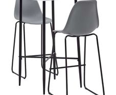 3 Piece Bar Set Plastic Grey