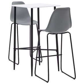3 Piece Bar Set Plastic Grey