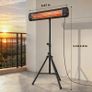 Electric Infrared Patio Heate IP65 2500 W with Tripod, 3 Heat Settings, 24H Timer Image 2