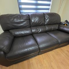 Leather sofa recliner 3 seater
