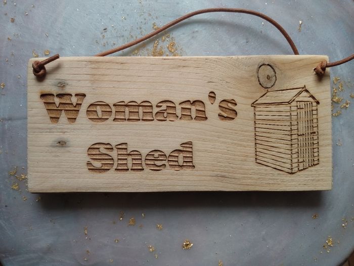 Womans Shed Rustic Garden Board for Mum