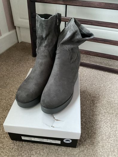 boots grey suede effect wedge sock boots size 41