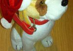 Dog teddy with Santa hat