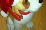 Dog teddy with Santa hat