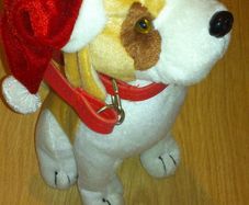 Dog teddy with Santa hat