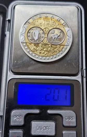 IRELAND 2003 EIRE .999 Silver Europa Gold Gilded Medal