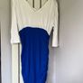 White & blue maternity dress, size 10-12, used Image 2