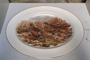 Oval pheasant scene plate