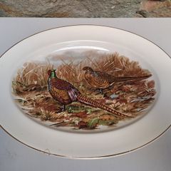 Oval pheasant scene plate