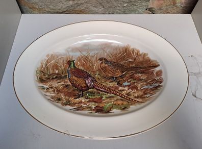 Oval pheasant scene plate
