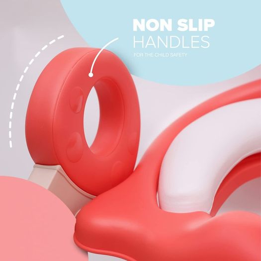 Adjustable Toilet Pad Seat For Toddler Baby Kid Boy Girl Foldable Potty Urinal Trainer Stool with Step Lightweight Portable Bathroom Ladder Chair with Grip Handlers