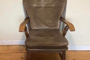 Elegant Vintage Upholstered Armchair | Solid Wood Frame