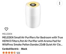 MELEDEN Small Air Purifiers for Bedroom with True HEPA13 Filters