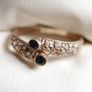 Vintage Solid 9ct Yellow Gold 375, Sapphire Ring - size P - 2,2g Image 3