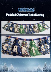 Padded Christmas Trees Bunting