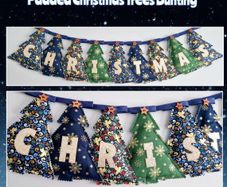Padded Christmas Trees Bunting