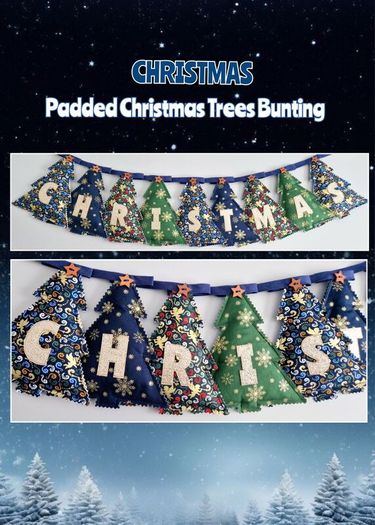 Padded Christmas Trees Bunting