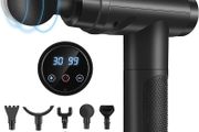 Massage Gun Deep Tissue, Muscle Percussion Massager with 30 Speeds Quiet Hand Massagers with LCD Touch Screen 10 Heads for Shoulder Body Back Relaxation