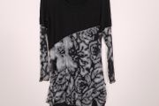 Mado Et Les Autres Vintage Black Grey Abstract Pattern Sheer Mesh Asymmetric Mini Dress 12UK/40EU