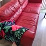 Genuine Leather couch in red Image 4