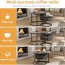 Round Coffee Table - 70cm/50cm Nesting Tables Set of 2, Hydraulic Lift-Top with Hidden Storage, Centre Table for Living Room, Small Space, Home Office Image 5