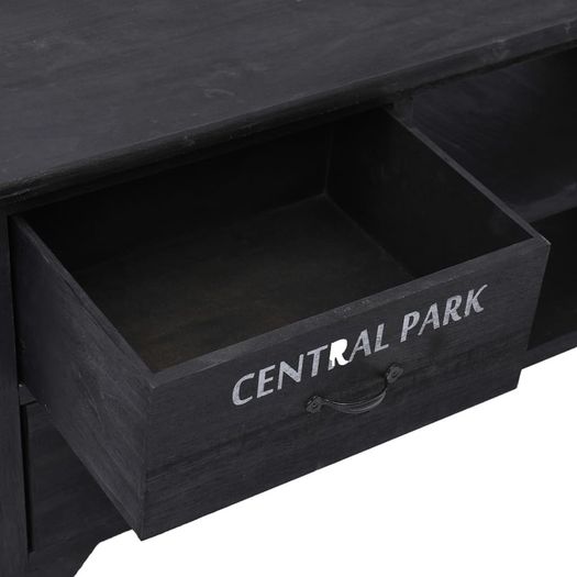 TV Cabinet Black 115x30x40 cm Wood