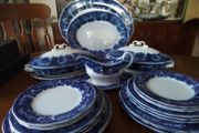 W T Copeland &amp; Sons Blue/White Dinner Set