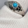 Sterling silver Arizona Sleeping Beauty Turquoise and Natural Zircon Ring in Platinum Overlay Sterling Silver Image 6
