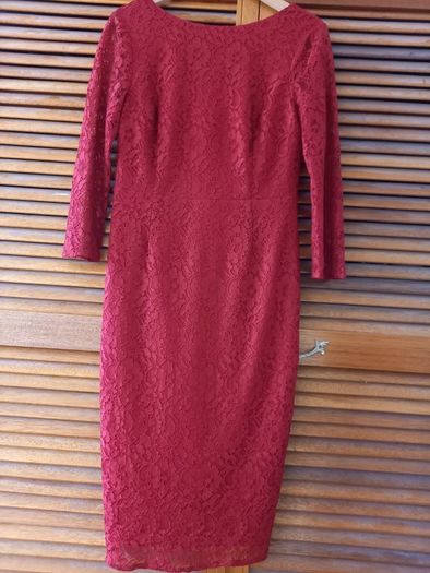 Red Lace Midi Dress