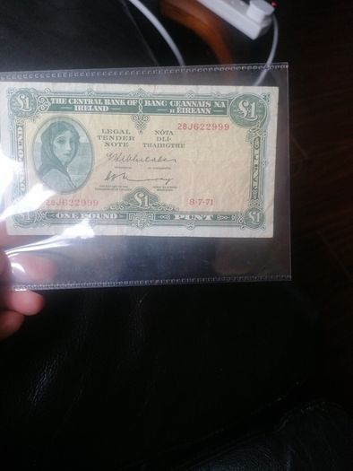 1971 Irish One Pound Banknote