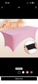 pink beauty bed cover and head rest