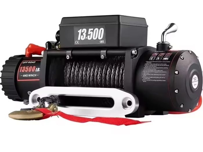 New Electric Winch 12v 13500lbs 6tone 24Meter Synthetic Rope with Remote Control for 4X4 Car Trailer ATV Truck Off Road Boat