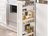 Narrow 4-Tier Rolling Trolley with Handle  Space-Saving Storage Cart for Kitchen, Bathroom or Laundry (15 cm Wide)