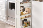 Narrow 4-Tier Rolling Trolley with Handle  Space-Saving Storage Cart for Kitchen, Bathroom or Laundry (15 cm Wide)
