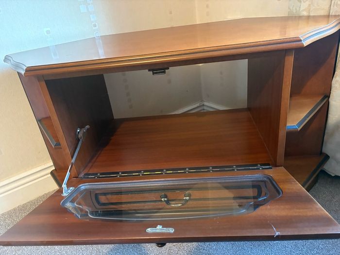Wooden TV Unit with shelf and drawer