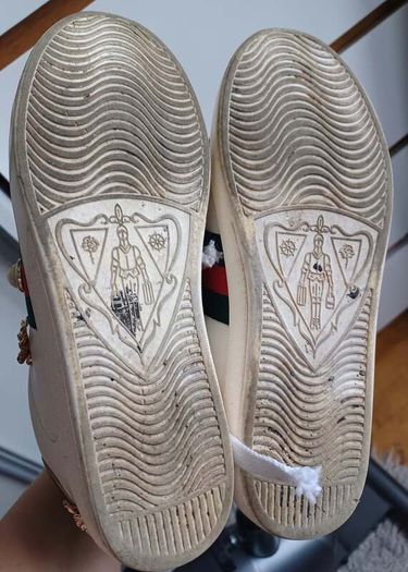 Gucci Ace style trainers with bee and pearl detail