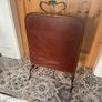 Vintage Victorian Brass Fire Screen With Mirror Image 10