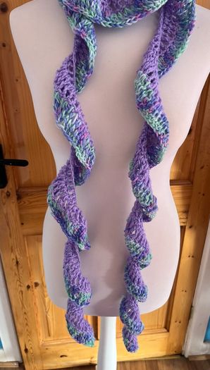 Handmade crochet scarf swirly fairy