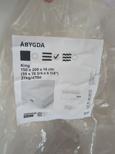 Ikea Abygda Foam King Mattress New