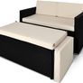 _Polyrattan two-seater sofa incl. Ottoman with storage space sun lounger rattan lounge Image 2