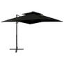 Cantilever Umbrella with Double Top 250x250 cm Black Image 5